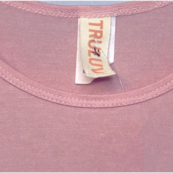 NWT Tru Luv 3/4 Sleeve Flowy Pink Top - Picture 6 of 8